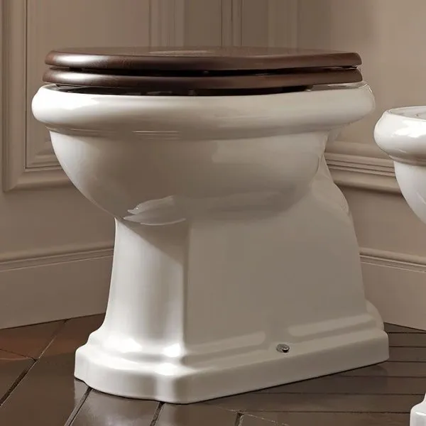 Унитаз приставной Kerasan Retro 101101 горизонтальный выпуск, фурнитура бронза