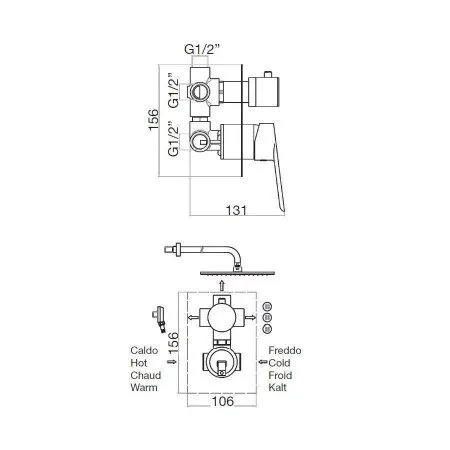 Смеситель для душа встраиваемый Webert Sax Evolution SE880601740, белый