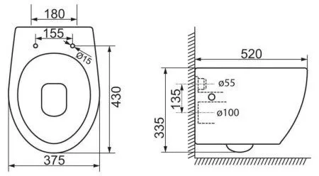 Чаша для унитаза подвесного BelBagno Prospero BB507B белый - купить в Москве по низкой цене в интернет-магазине с доставкой по всей России | HITsant Чаша для унитаза подвесного BelBagno Prospero BB507B белый