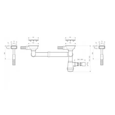 Слив-перелив для мойки Omoikiri WK-2C-GM вороненая сталь