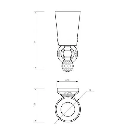 Стакан Migliore Cristalia 16756 настенный, бронза/swarovski - купить в Москве по низкой цене в интернет-магазине с доставкой по всей России | HITsant Стакан Migliore Cristalia 16756 настенный, бронза/swarovski