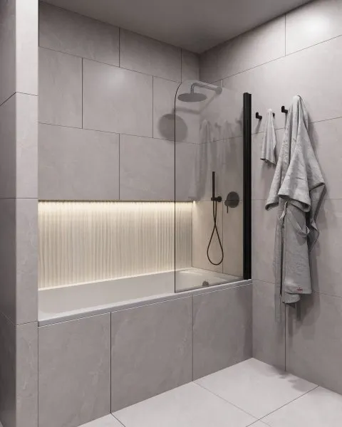 Шторка для ванны поворотная Timo TCM-70/03C-6 на монопетле 1400*700, стекло прозрачное 6 мм (T27)