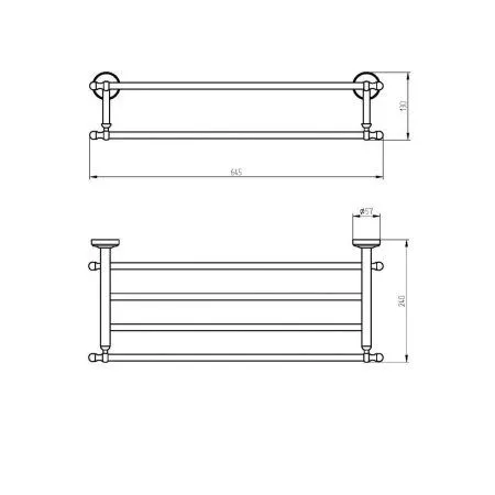 Полка Migliore Mirella 17249 с полотенцедержателем, хром