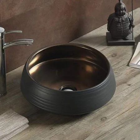 Раковина Comforty J2091 черный/бронза