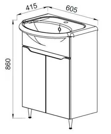 Тумба под раковину АВН Роял 60 (43.01)