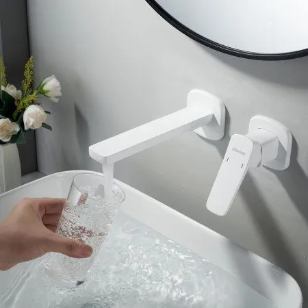 Смеситель для раковины однорычажный встроенный Shevanik S9941C, Белый