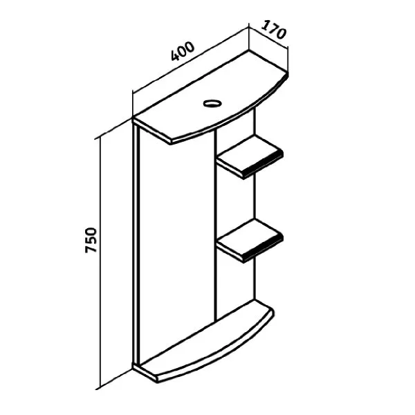 Зеркало для ванной Runo Азов 40 (00000000934)