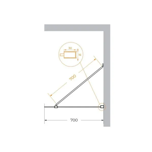 Душевая перегородка Cezares Liberta LIBERTA-L-1-TB-70-C-NERO прозрачное/черный матовый
