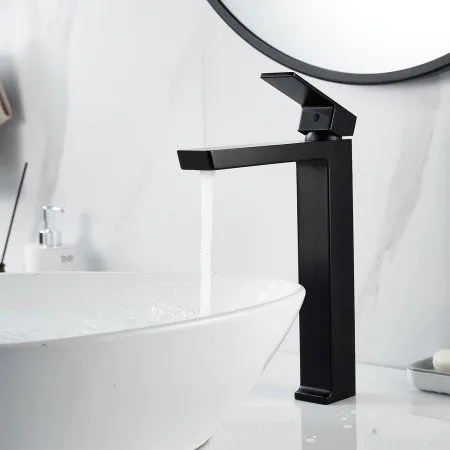 Смеситель для раковины однорычажный с гайкой Rose R1811H-1, Черный