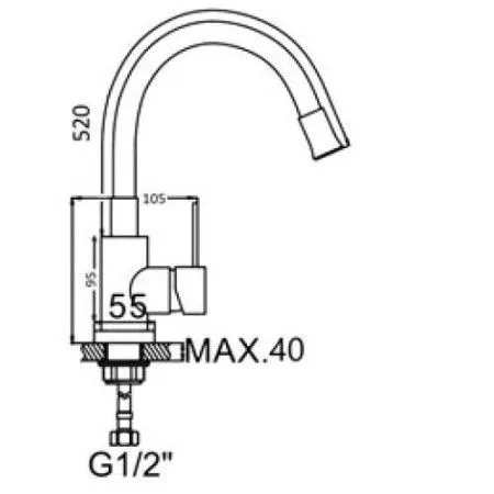 Смеситель Wisent W59172 хром/черный