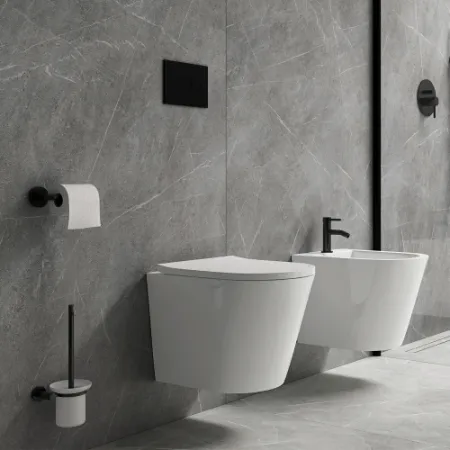 Комплект Omnires Tampa TAMPASETBPBL подвесной унитаз + инсталляция + кнопка смыва черная