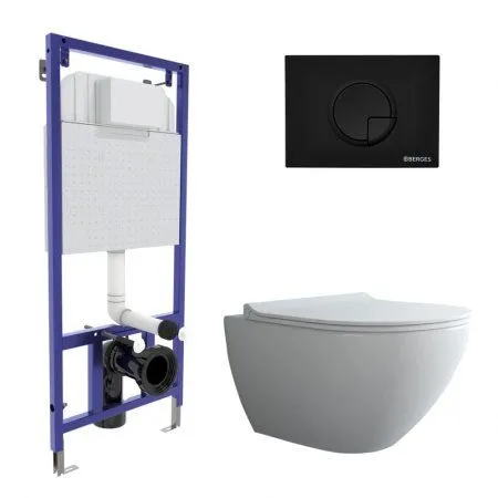 Комплект Berges Wasserhaus Novum 043268 подвесной унитаз + инсталляция + кнопка R5