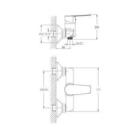 Смеситель для душа RUSH Disco (DI6935-63) - купить в Москве по низкой цене в интернет-магазине с доставкой по всей России | HITsant Смеситель для душа RUSH Disco (DI6935-63)