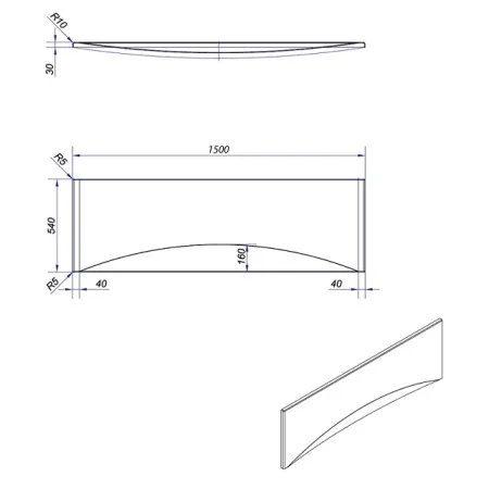 Панель фронтальная Cersanit Virgo PA-VIRGO*150