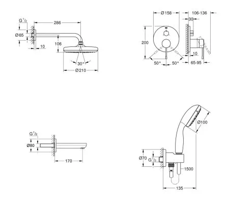 Душевой комплект Grohe Essence 119699 хром