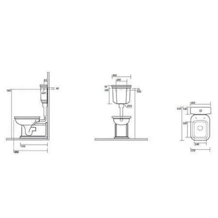 Унитаз Kerasan Waldorf со средним бачком