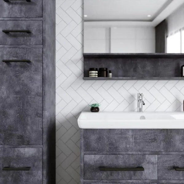 Тумба под раковину напольная Бриклаер ЧИЛИ цемент, 90 см