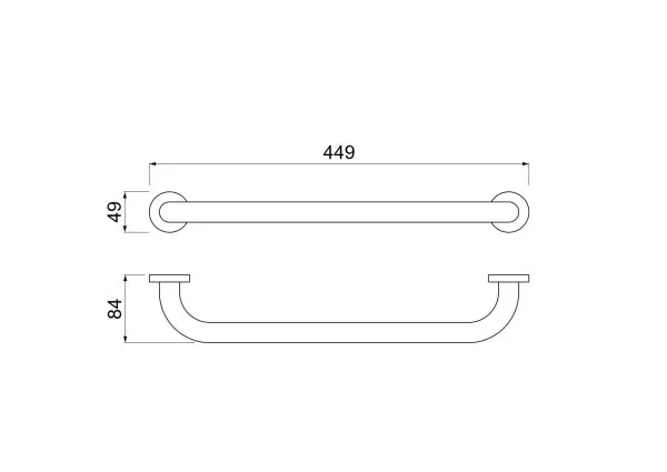 Поручень 450 мм AQUATEK, матовый черный AQ4995MB
