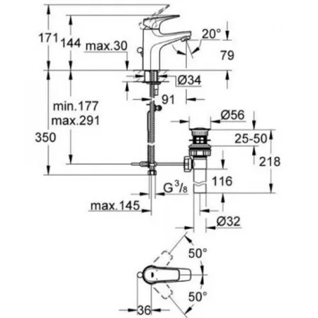 Смеситель Grohe BauFlow 23752000 для раковины