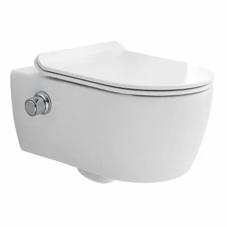Унитаз подвесной SSWW CT2039V-B с тонкой крышкой, с функцией биде, белый глянцевый