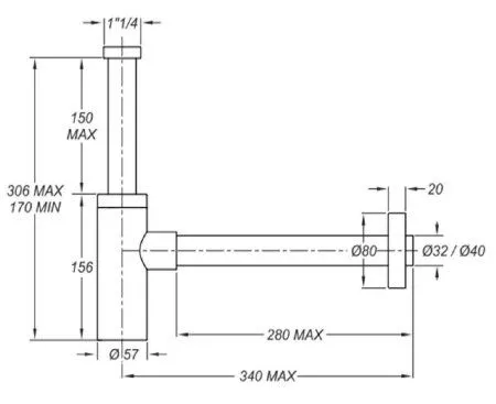 Сифон для раковины BONOMINI (0581BL32K9WZ)