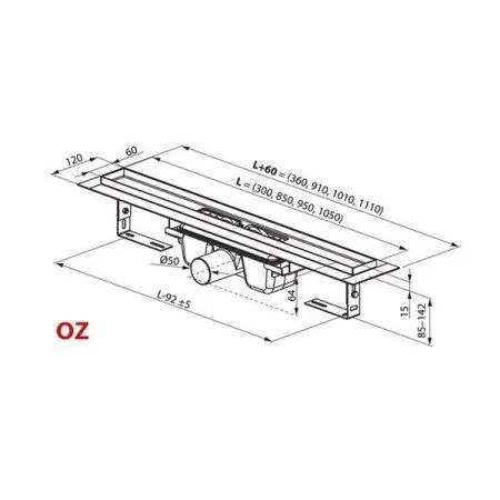 Душевой канал Ravak Chrome OZ X01427 85