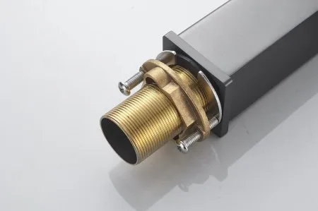 Смеситель для раковины однорычажный с гайкой Shevanik S9701T, Оружейная сталь