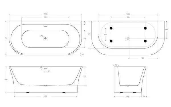 Акриловая ванна BelBagno BB711-1700-750 170x75 белый
