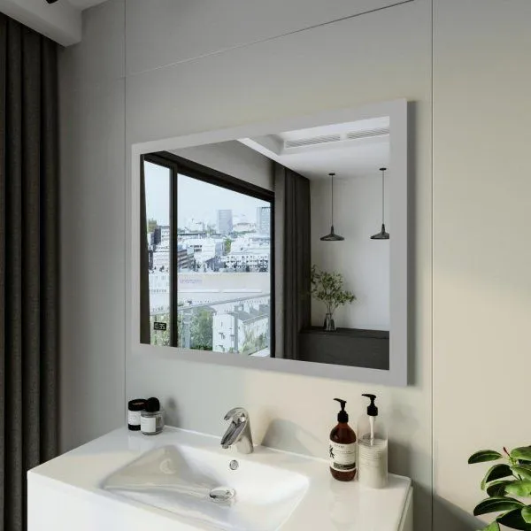 Зеркало Бриклаер Вега/Мальта 100 LED подсветка на взмах руки, часы