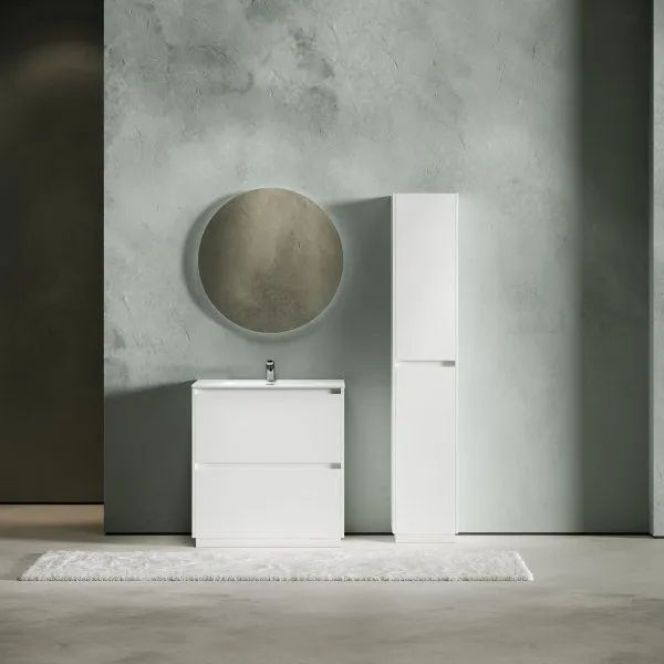 Тумба под раковину SANCOS Libra Floor напольная, 790х450х840, c двумя ящиками оснащенными доводчиками, белый глянец ,  LB80FW