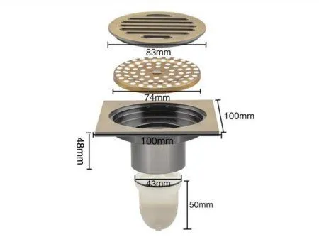 Душевой трап Gappo G81001-4 с решеткой - купить в Москве по низкой цене в интернет-магазине с доставкой по всей России | HITsant Душевой трап Gappo G81001-4 с решеткой
