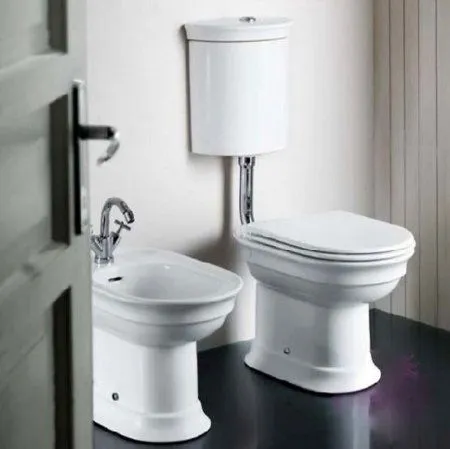 Напольный унитаз для высокого бачка Hatria Dolcevita, белый/хром