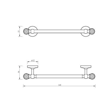 Полотенцедержатель Migliore Amerida 16604 золото/swarovski