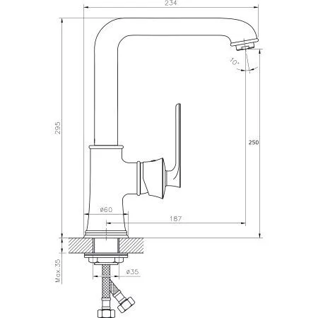 Смеситель для кухонной мойки  RUSH Flores (FLG0835-2) - купить в Москве по низкой цене в интернет-магазине с доставкой по всей России | HITsant Смеситель для кухонной мойки  RUSH Flores (FLG0835-2)