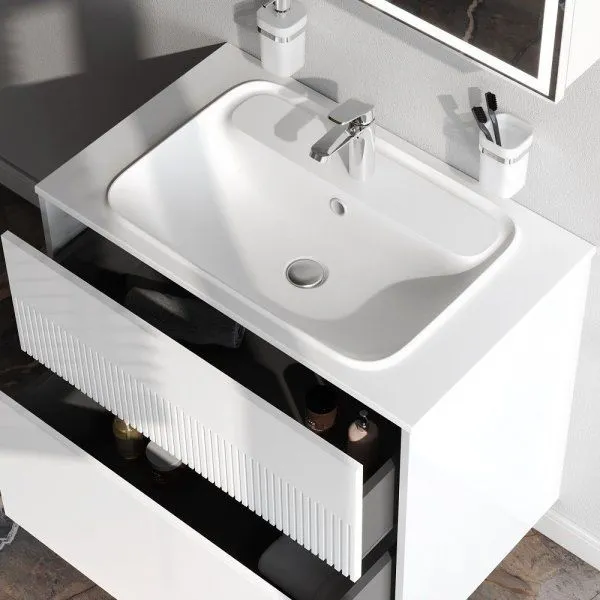 База под раковину, 2 ящика, 80 см, белый матовый AM.PM Func M8FFUX0802WM