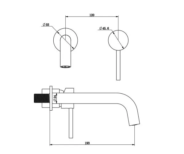 Смеситель настенный для раковины Bronze de Luxe Scandi (14511B)