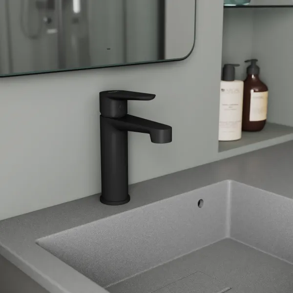 Смеситель для раковины D&K Bayern.München черный (DA1562105) - купить в Москве по низкой цене в интернет-магазине с доставкой по всей России | HITsant Смеситель для раковины D&K Bayern.München черный (DA1562105)