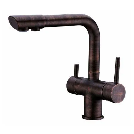 Смеситель для кухонной мойки WasserKRAFT A8047 с подключением к фильтру питьевой воды, темная бронза