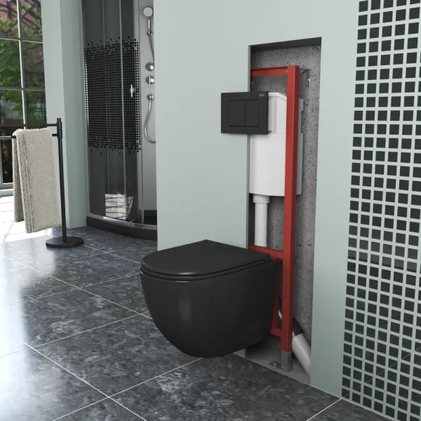 Инсталляция с черной клавишей D&K 400*165*1160мм (DI8540116)