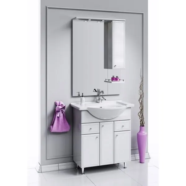 Шкаф-зеркало Aqwella Барселона Ba.02.08 80 белый