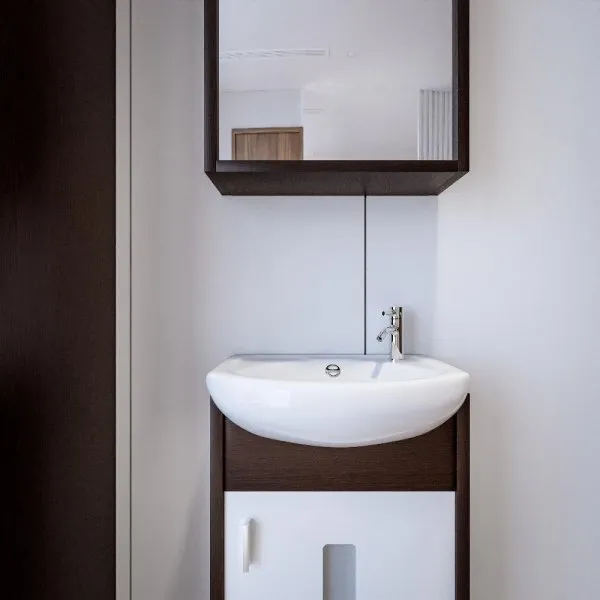 Тумба под раковину напольная Бриклаер БАЛИ правая венге/белый , 40 см