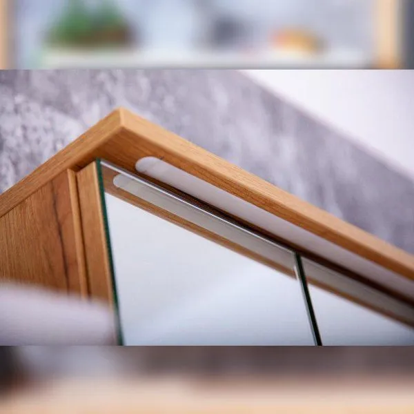 Тумба под раковину подвесная Бриклаер Форест дуб золотой/антрацит, 80 см