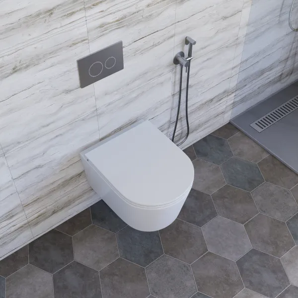 Унитаз подвесной безободковый (торнадо) DQ Schille 570*430*360мм, сиденье микролифт, белы (DT1466516)