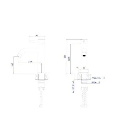 Смеситель для умывальника RUSH Melos (SUS1101-11)