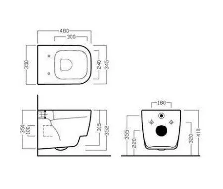 Чаша для унитаза подвесного Hatria Fusion Q YXZL01
