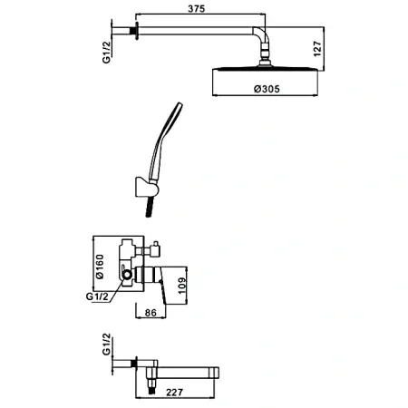 Душевой комплект Gappo G7199-30 - купить в Москве по низкой цене в интернет-магазине с доставкой по всей России | HITsant Душевой комплект Gappo G7199-30