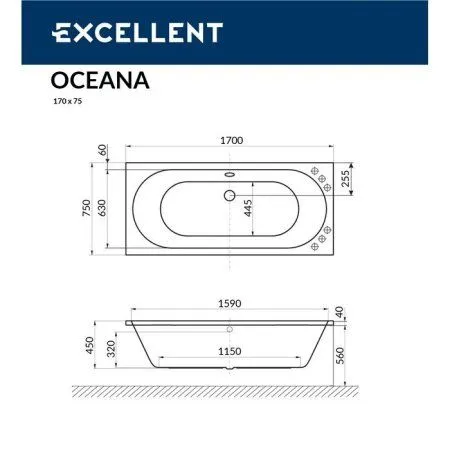 Акриловая ванна Excellent Oceana WAEX.OCE17.ULTRA.BR 170x75  с гидромассажем, белый/бронза - купить в Москве по низкой цене в интернет-магазине с доставкой по всей России | HITsant Акриловая ванна Excellent Oceana WAEX.OCE17.ULTRA.BR 170x75  с гидромассажем, белый/бронза