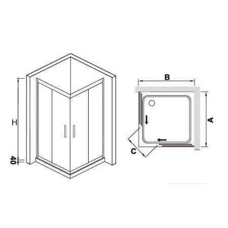 Душевой уголок RGW Hotel 030631211-11 стекло прозрачное/профиль хром