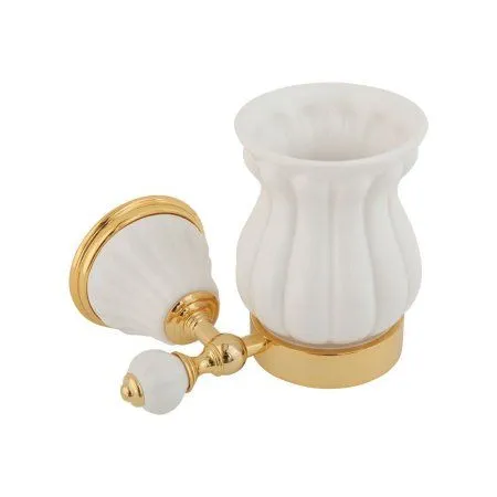 Стакан настенный Migliore Olivia 17475 керамика белая, золото - купить в Москве по низкой цене в интернет-магазине с доставкой по всей России | HITsant Стакан настенный Migliore Olivia 17475 керамика белая, золото