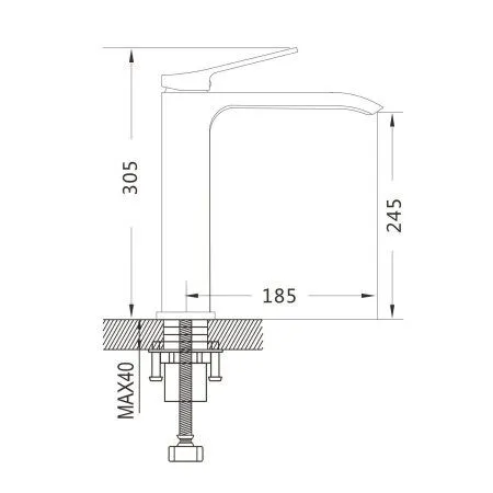 Смеситель для раковины однорычажный с гайкой Shevanik S4011H, Черный
